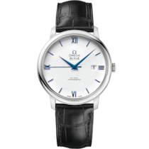 De Ville 39.5 mm, white gold on leather strap - 424.53.40.20.04.001