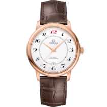 De Ville 39.5 mm, red gold on leather strap - 424.53.40.20.04.004