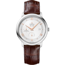 De Ville Prestige 39.5 mm, steel on leather strap - 424.13.40.21.02.002