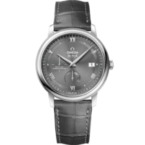 De Ville Prestige 39.5 mm, steel on leather strap - 424.13.40.21.06.001