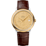 De Ville 39.5 mm, steel - yellow gold on leather strap - 424.23.40.21.08.001