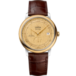 De Ville 39.5 mm, steel - yellow gold on leather strap - 424.23.40.21.08.001