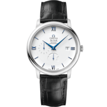 De Ville 39.5 mm, white gold on leather strap - 424.53.40.21.04.001