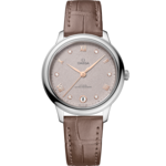 De Ville 34 mm, steel on leather strap - 434.13.34.20.52.002