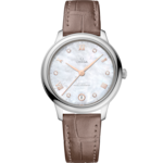 De Ville 34 mm, steel on leather strap - 434.13.34.20.55.001