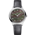 De Ville 34 mm, steel on leather strap - 434.13.34.20.57.001