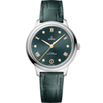 De Ville 34 mm, steel on leather strap - 434.13.34.20.60.001