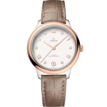 De Ville Prestige 34 mm, steel - Sedna™ gold on leather strap - 434.23.34.20.52.001