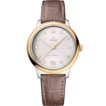 De Ville 34 mm, steel - yellow gold on leather strap - 434.23.34.20.52.002