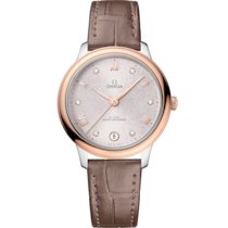 De Ville 34 mm, steel - Sedna™ gold on leather strap - 434.23.34.20.52.003