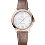 De Ville 34 mm, steel - Sedna™ gold on leather strap - 434.23.34.20.55.001