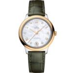 De Ville 34 mm, steel - yellow gold on leather strap - 434.23.34.20.55.002