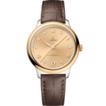 De Ville 34 mm, steel - yellow gold on leather strap - 434.23.34.20.58.001