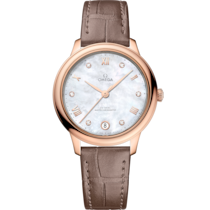 De Ville 34 mm, Sedna™ gold on leather strap - 434.53.34.20.55.001