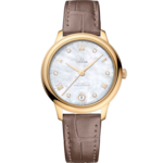 De Ville 34 mm, yellow gold on leather strap - 434.53.34.20.55.002