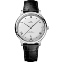 De Ville Prestige 40 mm, steel on leather strap - 434.13.40.20.02.001