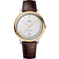 De Ville Prestige 40 mm, steel - yellow gold on leather strap - 434.23.40.20.02.002