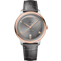 De Ville 40 mm, steel - Sedna™ gold on leather strap - 434.23.40.20.06.001