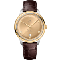De Ville 40 mm, steel - yellow gold on leather strap - 434.23.40.20.08.001
