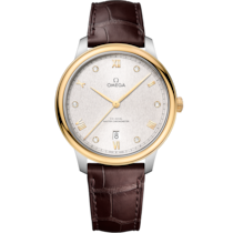 De Ville Prestige 40 mm, steel - yellow gold on leather strap - 434.23.40.20.52.001