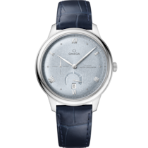 De Ville 41 mm, steel on leather strap - 434.13.41.21.03.001