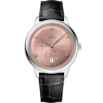 De Ville 41 mm, steel on leather strap - 434.13.41.21.10.001