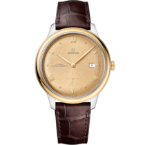 De Ville Prestige 41 mm, steel - yellow gold on leather strap - 434.23.41.20.08.001