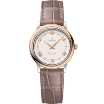 De Ville 27.4 mm, steel - red gold on leather strap - 424.23.27.60.09.001