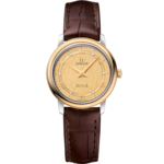 De Ville 27.4 mm, steel - yellow gold on leather strap - 424.23.27.60.58.001