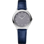 De Ville 27.5 mm, steel on leather strap - 434.13.28.60.53.001