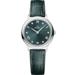 De Ville 27.5 mm, steel on leather strap - 434.13.28.60.60.001