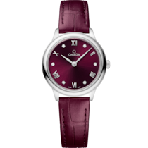 De Ville 27.5 mm, steel on leather strap - 434.13.28.60.61.001