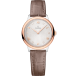 De Ville 27.5 mm, steel - Sedna™ gold on leather strap - 434.23.28.60.52.001