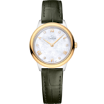 De Ville 27.5 mm, steel - yellow gold on leather strap - 434.23.28.60.55.001