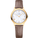 De Ville 27.5 mm, yellow gold on leather strap - 434.53.28.60.55.002