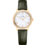 De Ville 27.5 mm, yellow gold on leather strap - 434.58.28.60.55.002