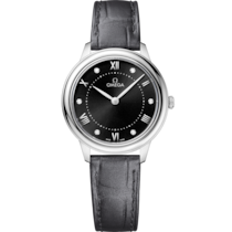 De Ville Prestige 30 mm, steel on leather strap - 434.13.30.60.51.001