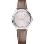 De Ville 30 mm, steel on leather strap - 434.13.30.60.52.001