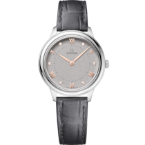 De Ville 30 mm, steel on leather strap - 434.13.30.60.56.001