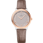 De Ville 30 mm, steel - Sedna™ gold on leather strap - 434.23.30.60.52.001