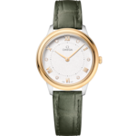De Ville 30 mm, steel - yellow gold on leather strap - 434.23.30.60.52.002