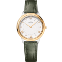 De Ville 30 mm, steel - yellow gold on leather strap - 434.23.30.60.52.002