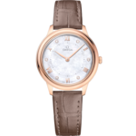 De Ville 30 mm, Sedna™ gold on leather strap - 434.53.30.60.55.001