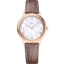 De Ville Prestige 30 mm, Sedna™ gold on leather strap - 434.53.30.60.55.001