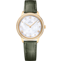 De Ville 30 mm, yellow gold on leather strap - 434.58.30.60.55.002