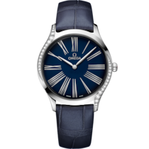 De Ville 36 mm, steel on leather strap - 428.18.36.60.03.001