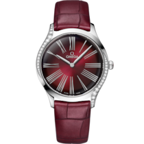 De Ville Trésor 36 mm, steel on leather strap - 428.18.36.60.11.001