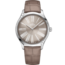 De Ville 39 mm, steel on leather strap - 428.18.39.60.13.001