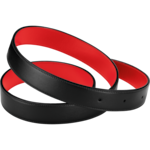 Fine Leather Belt, Black / Red - 7070910001