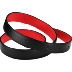 Fine Leather Belt, Black / Red - 7070910001